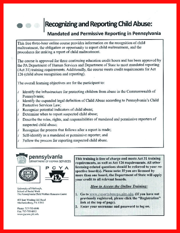 reporting child abuse