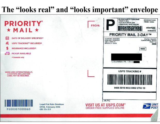 this is a scam - the evelope