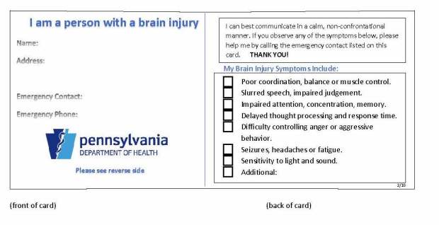 brain injury card